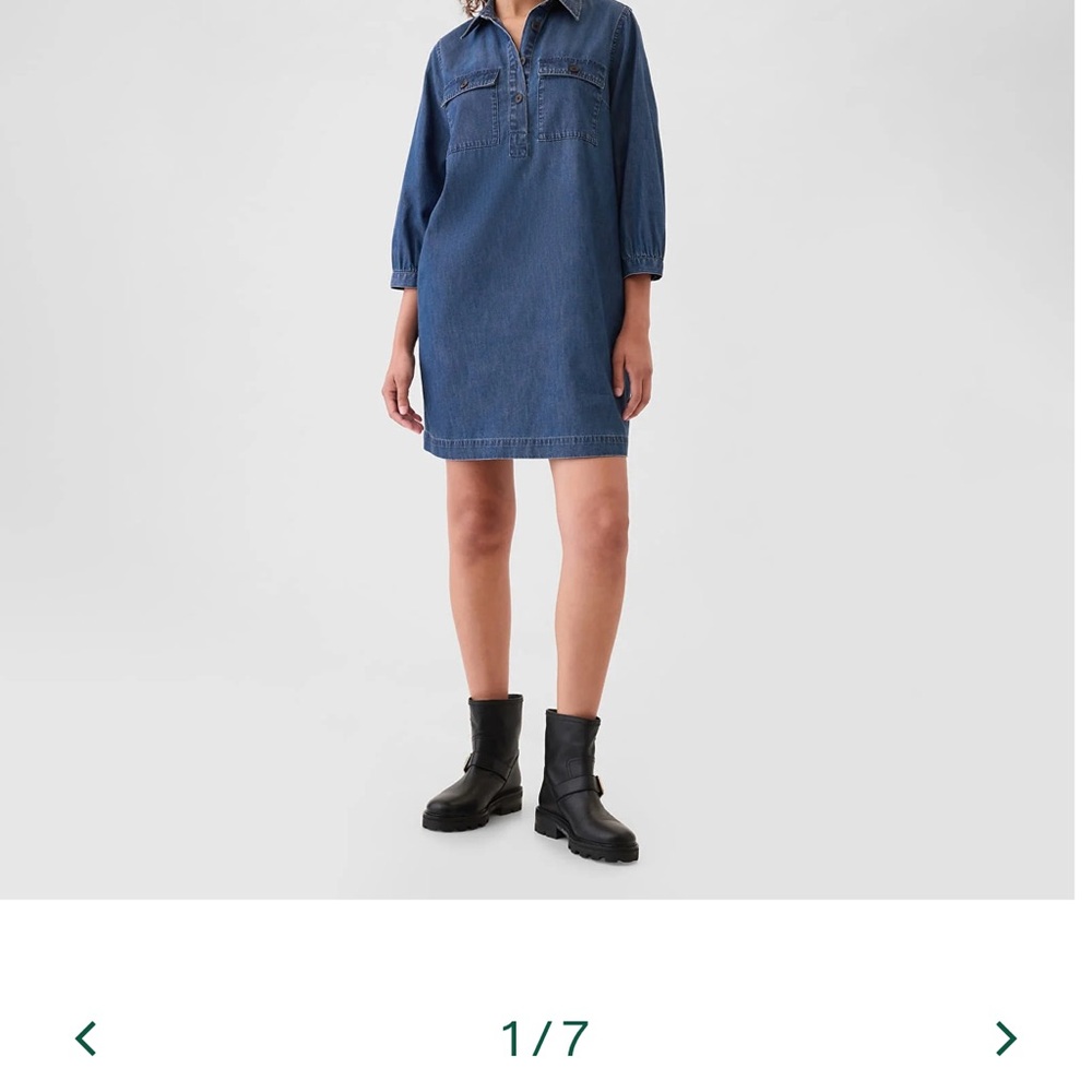 Gap Denim Pullover 1/2 Button Down 3/4 Sleeve Blu… - image 4